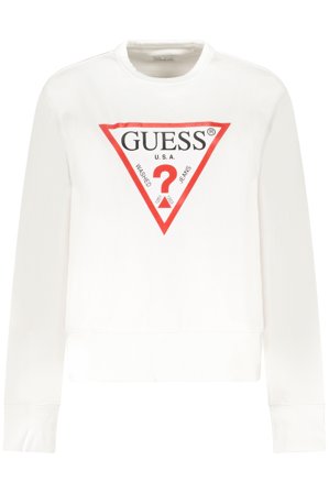 Guess Jeans Felpa Senza Zip Donna Bianco