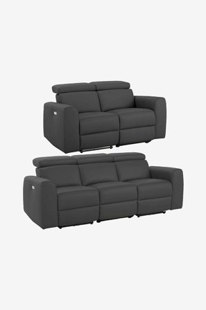 Loft24 - Soffgrupp Capena 2pers/3pers Elektrisk - Grå - Soffor - Från Homeroom