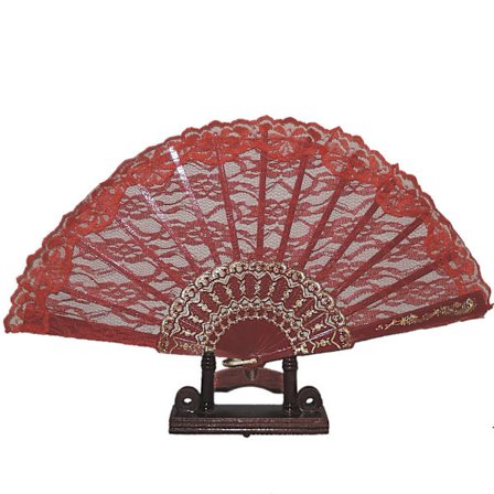 Vifte - Rød blonde med bølgemønster