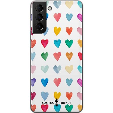 Yhteensopiva Puhelinkuori Samsung Samsung Galaxy S21+ 5G Cactus and Friends - Watercolor Love Grid