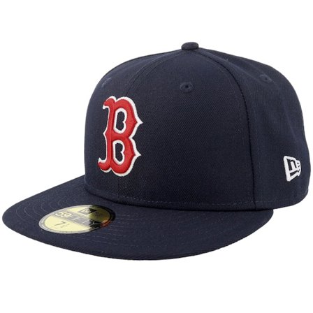 New Era - MLB Blau Fitted Cap - Boston Red Sox Acperf Emea 59Fifty Navy Fitted @ Hatstore