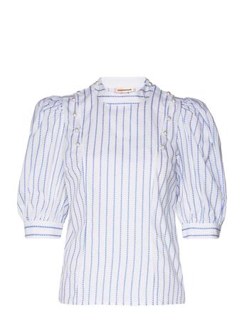 Bibba Blouses Short-sleeved Blå Custommade