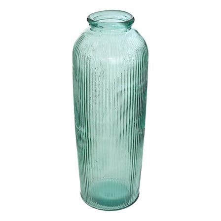 Vase af genbrugsglas, Luz, højde 72 cm, grøn