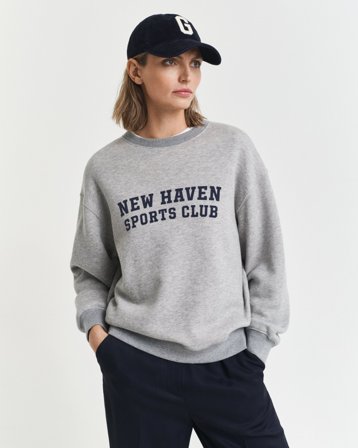 GANT Damen Graphic Rundhals-Sweatshirt (XL) Hellgrau