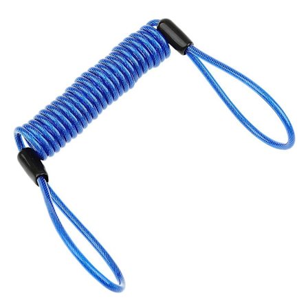 Stål Lanyard Fjærspiral Wire Lås Sikkerhetskabel Lanyard Festeløkke Blå 1.5m