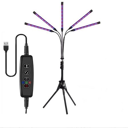 LED Plantelys for Innendørsplanter, LED Vekstlampe Pærer Plantelys Fullt Spektrum, Auto PÅ Av Clip-On Skrivebordsvekstlampe for Grønnsaker/Blomster