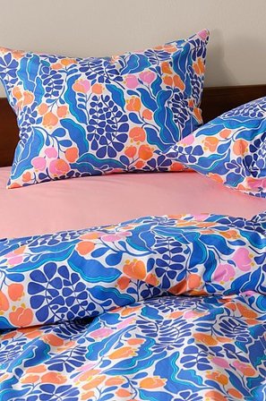 Jotex - Poszewka Na Poduszkę Ekologiczna Kolor niebieski - FLORIAN - Kup Poszewki na poduszki firmy Jotex