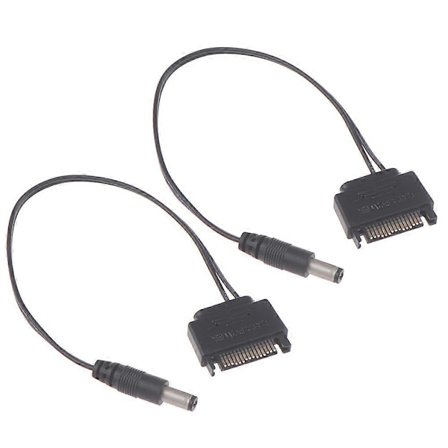 2 stk DC-kabel strømforsyning SATA Revolution DC 5521 12V strømforsyning SATA til DC-kabel
