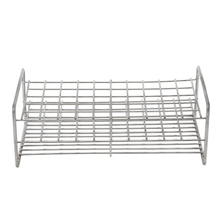 Reagensglasstativ i rustfrit stål - 18,5 mm, 50 huller