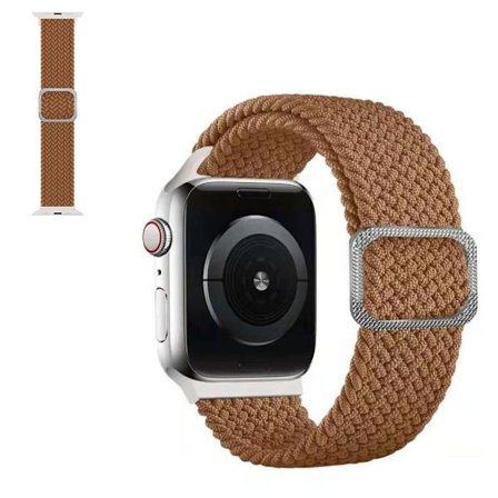 Apple Watch 42mm - 44mm klockarmband med nylonflätning - Kaffe