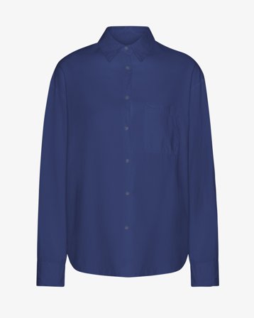 Organic Oversized Shirt - Marine Blue L