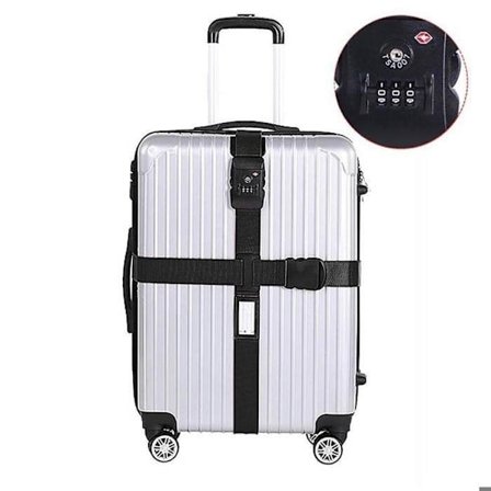 (Rosa farge) Justerbar TSA-reisestropp for bagasje med omtrent 3 låseklips