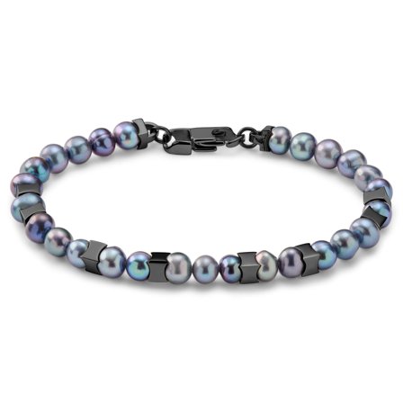 Ocata | Black Pearl Bracelet for Men - Steel bracelets