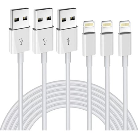 iPhone Opladerkabel 3-pak 2M MFi Certificeret Lightning Kabel Kompatibel med iPhone 11-14 XS XR X Pro Max Mini 8 7 6S Plus