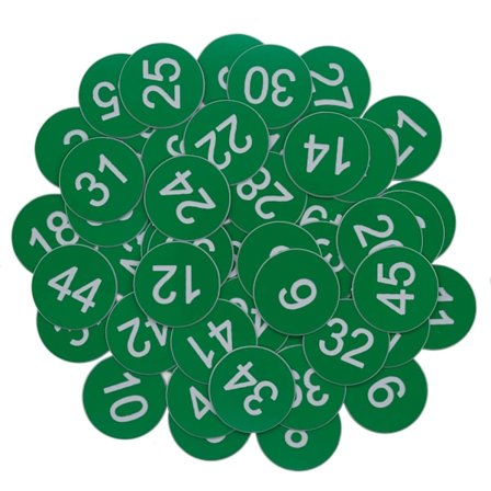 Plastik Numre Tags Graverede Nummererede Tags ID Tags Nøgle Tags Uden Hul (1-50)
