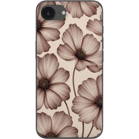 Kompatibel Mobilcover til Apple iPhone 16e Bløde blomster i tidløs beige elegance