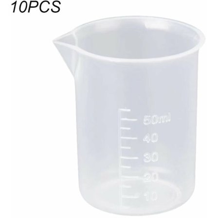 50 st 50 ml genomskinliga plastlabbmätkoppar