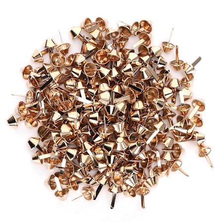 200 stk. 12 mm fødder nitter messing pung taske nitter spand form hardware montering DIY tilbehør lys guld