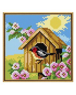 Broderikit Tavla Fågelhus – Vår