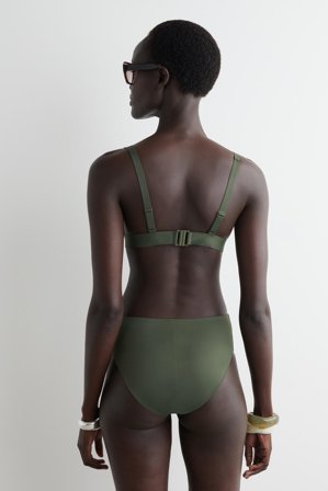 COS Women's High-Waisted Scuba Bikini Briefs in Green