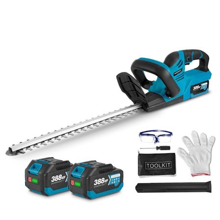 Elektrisk häcksax 15000RPM Gräsklippare Trädgård Landskapsarkitektur Häcktrimmare Verktyg med 2 Batterier