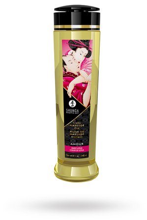 Shunga: Erotisk Massasjeolje - Amour Sweet Lotus 240ml - Erotik Vuxen: Massasjeoljer