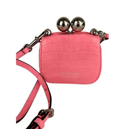 Burberry Vintage, Pre-owned Leatherclutches Roze, unisex, Maat:ONE Size,leer,print