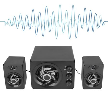 D‐209 Datorhögtalare med Subwoofer Mobiltelefon Minihögtalare Hem Stereo Högtalarsystem Svart