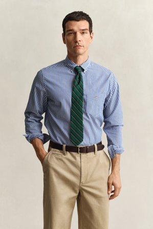 GANT Herren Classic Popeline-Hemd mit Streifen (XXXL) Blau