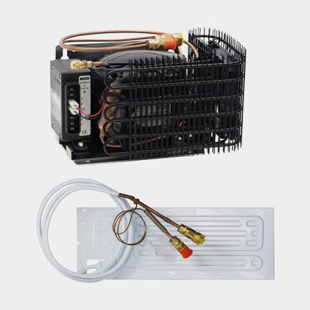 Sisäänrakennettava kylmäkone Isotherm ITC 2005, 12V / 24V, ilmalauhdutteinen, sopii laatikkoon jopa 60 litraa