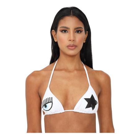 Chiara Ferragni Collection, Eyestar Bikini Top Biały, Kobieta, Rozmiar: M