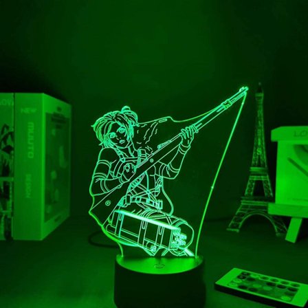 Attack on Titan 3D Animelampa Natt Levi Ackerman Illusion Nattfigur från Attack On Titan Japansk Anime Led Sensorlampor