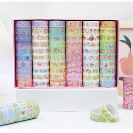 60 ruller Washi Tape klæbebånd dekorativt papir afdækningstape