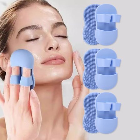 Ansigtsrensebørste, 3-pak bløde silikone pore-skrubbere til fjernelse af hudorme og akne, manuelt eksfolieringsværktøjssæt 8,5 x 5 x 2.