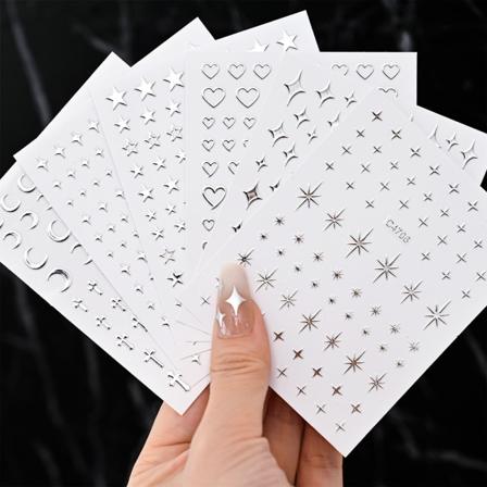 12 negleklistremerker, jentes neglekunst DIY-dekorasjon selvklebende