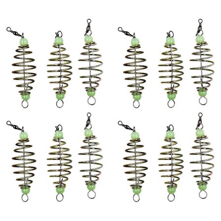 12 kpl jousiloukkuja kevään kalastukseen, joissa on valaiseva helmi, oliivinmuotoinen kalastussyötti, kalastustarvikkeet