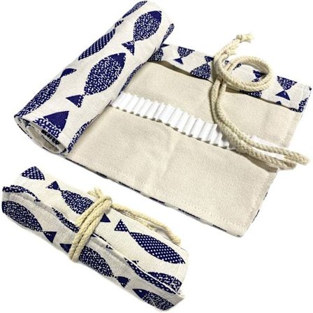 Canvas pennfodral, 72 hål pennfodral, färgat pennfodral Mu