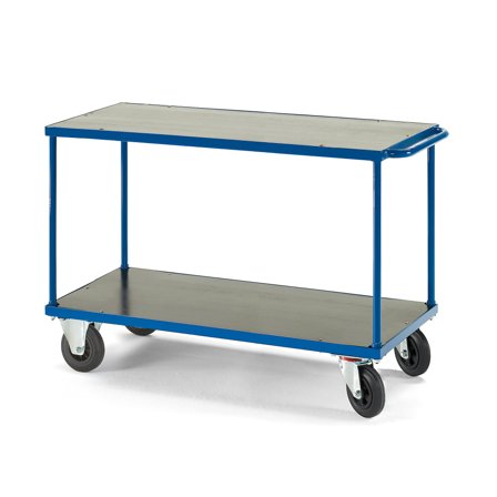 Table trolley TRANSFER, 1200x800 mm, rubber wheels, with brakes