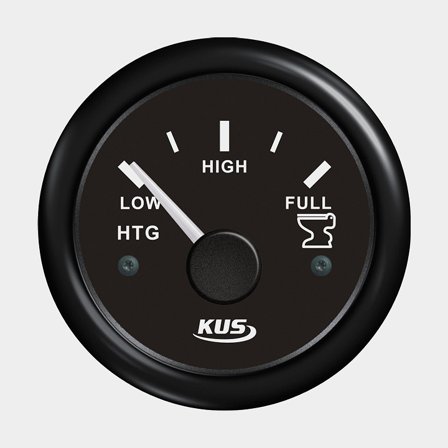 Septitankmätare KUS, imfri, Ø52 mm, 12 V / 24 V, 240 - 33 Ω, svart
