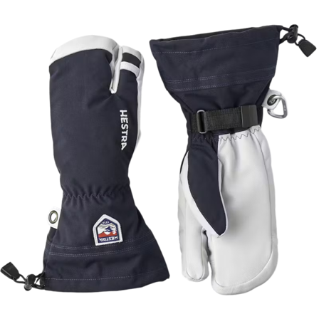Hestra Army Leather Heli Ski 3 Finger Navy