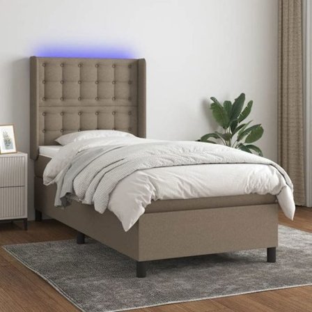 Maison Exclusive - Ribbotten för säng med madrass och LED Taupe 80x200cm Tyg