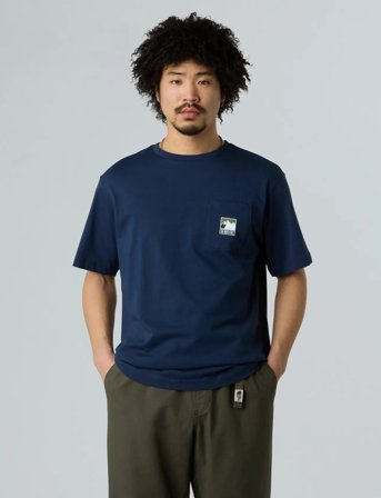 The North Face M Mountain Logo Relaxed S/S Pocket Tee - Navy - M