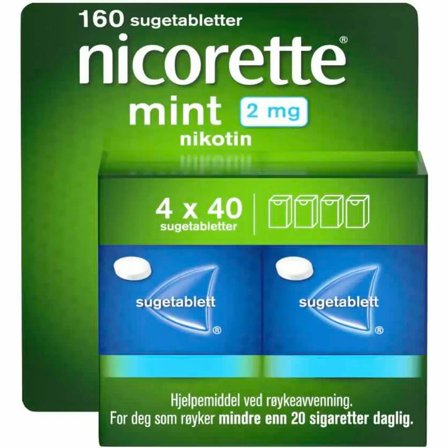 Nicorette 2 mg sugetabletter mint 4x40 stk