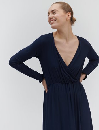 Rosemunde Biarritz Ls Dress - Navy - XS