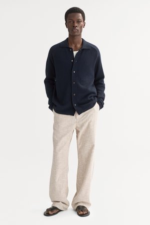 Soft Goat - Men's Shirt - Men cashmere sweater - XXL - Navy