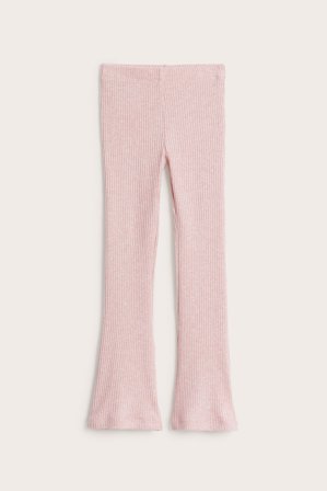 Kappahl | Glitrende ribbestrikket leggings | Lyserosa