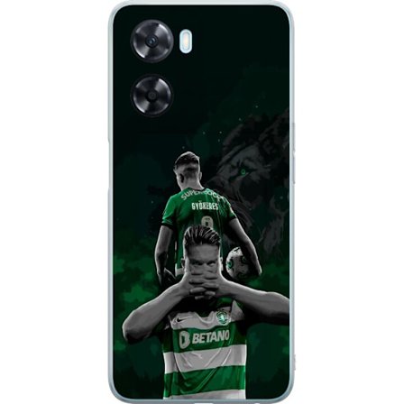 Yhteensopiva Puhelinkuori OnePlus Nord N20 SE Neonmotiivi, jossa teksti "Gaming is in my DNA" sinisenä ja punaisena tiiliseinällä, jossa loistava DNA-