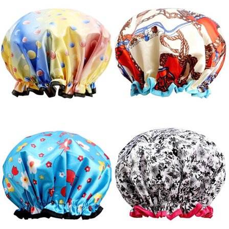 Duschmössor, 4-PACK Extra Large Badmössor Perfekta för alla hårlängder och tjocklekar - Vattentäta - Dubbellager