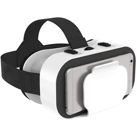 (Hvit) VR-headset for mobiltelefoner, lett, justerbar og