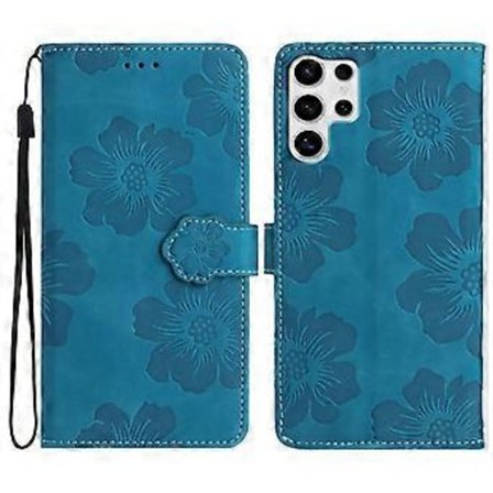 For Samsung Galaxy S25 Ultra Deksel Blomsterdesign Lær Lommebok Telefondeksel med Håndleddsstropp (Stil A)